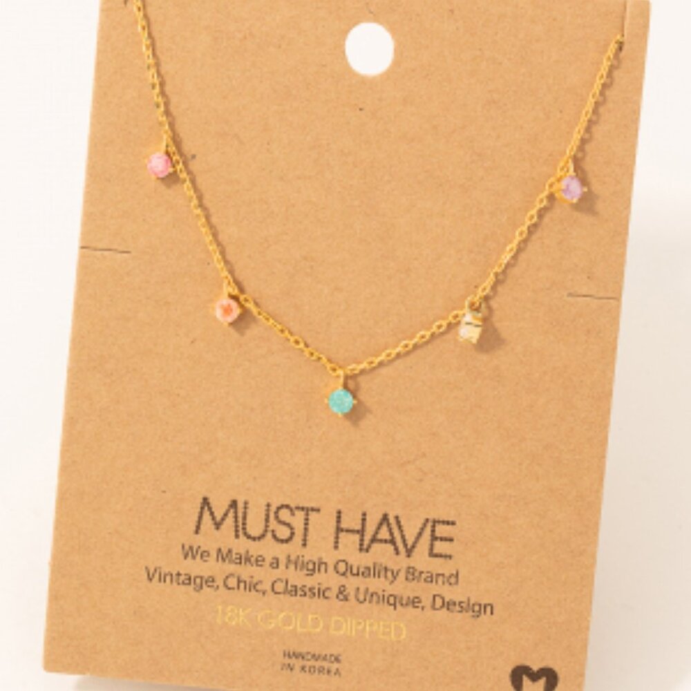 5 Stone Drop Necklace